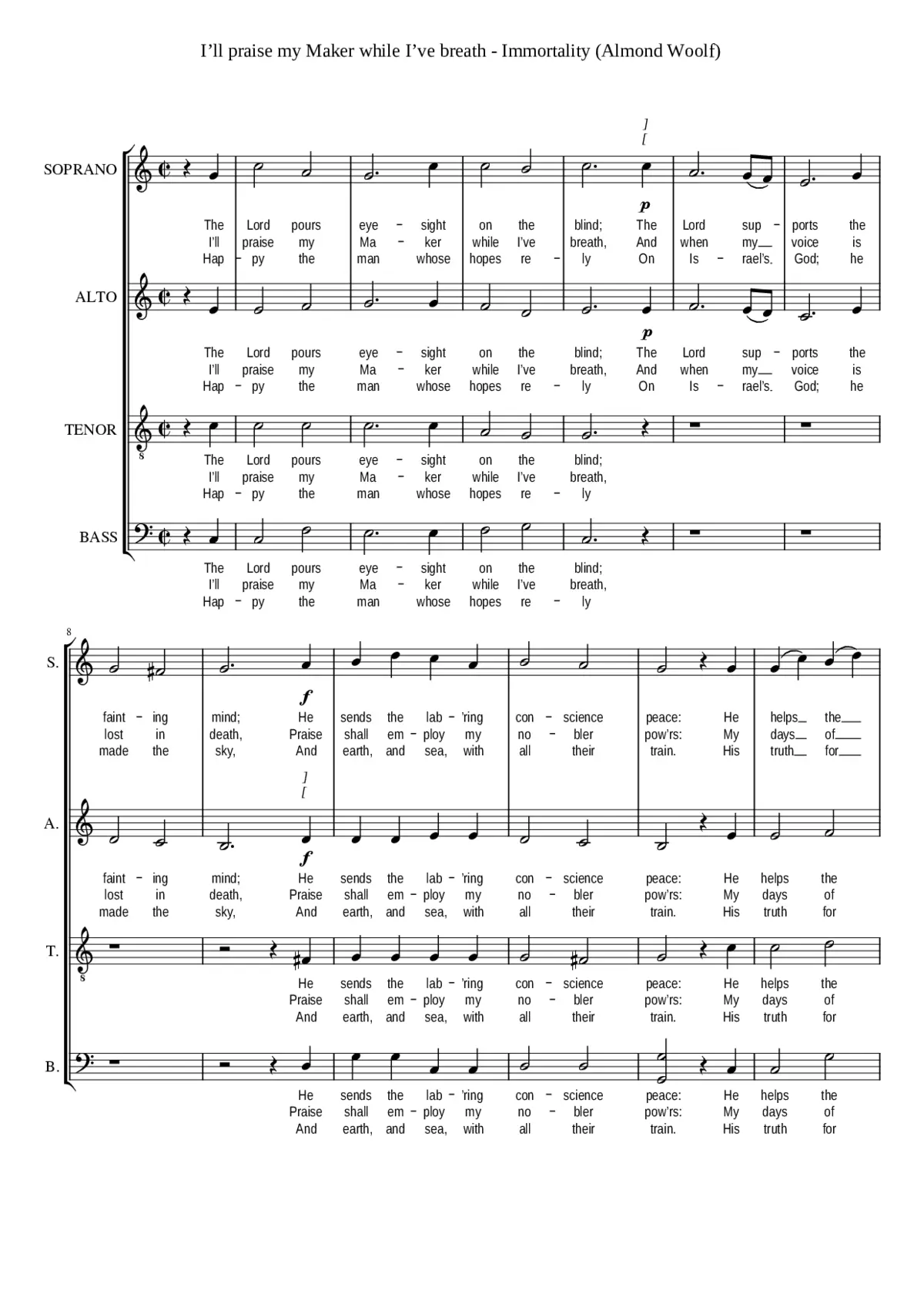 I'll praise my maker while I've breath - Page 1