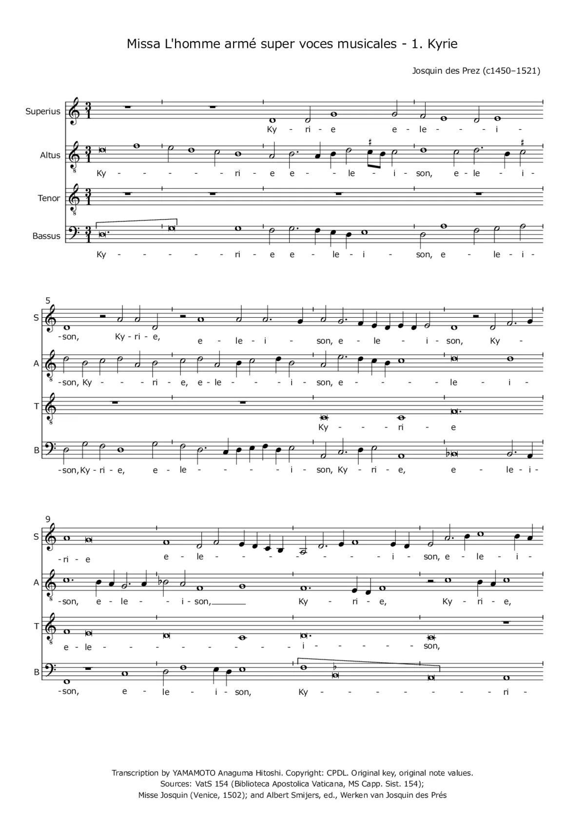 Missa L'homme armé super voces musicales - Page 1