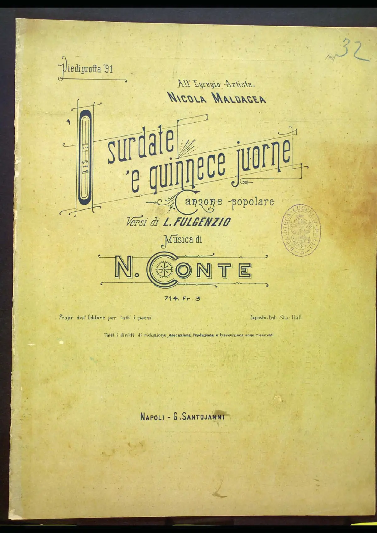 'O Surdato 'e quinnece juorne - Page 1