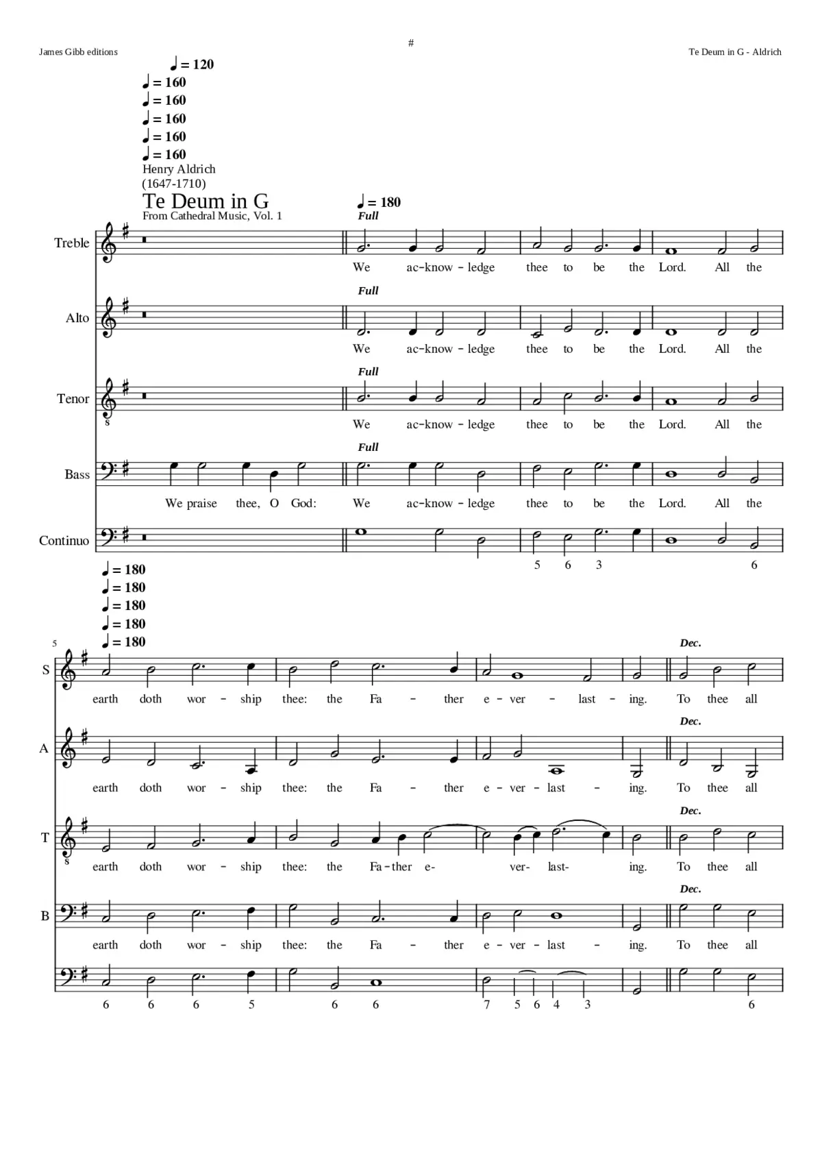 Te Deum in G - Page 1