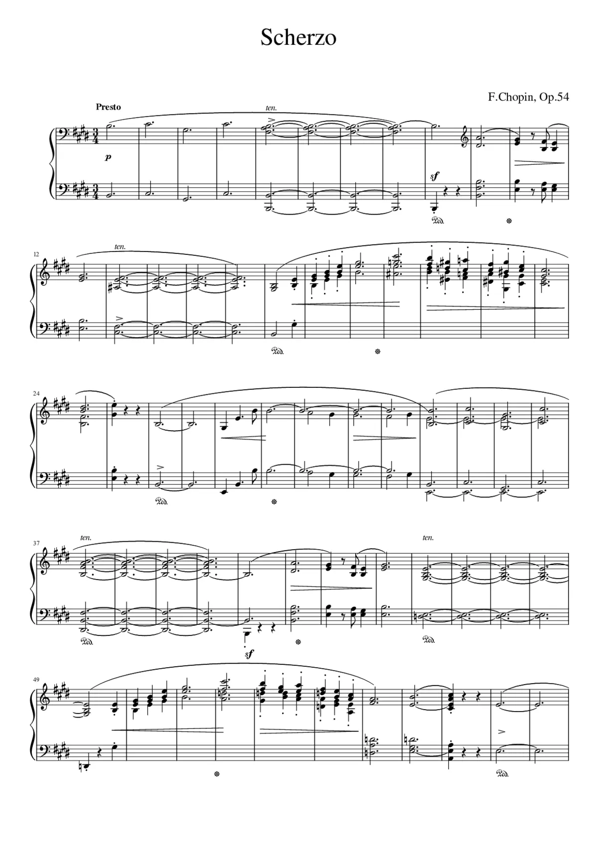 Scherzo No.4 Op.54 - Page 1