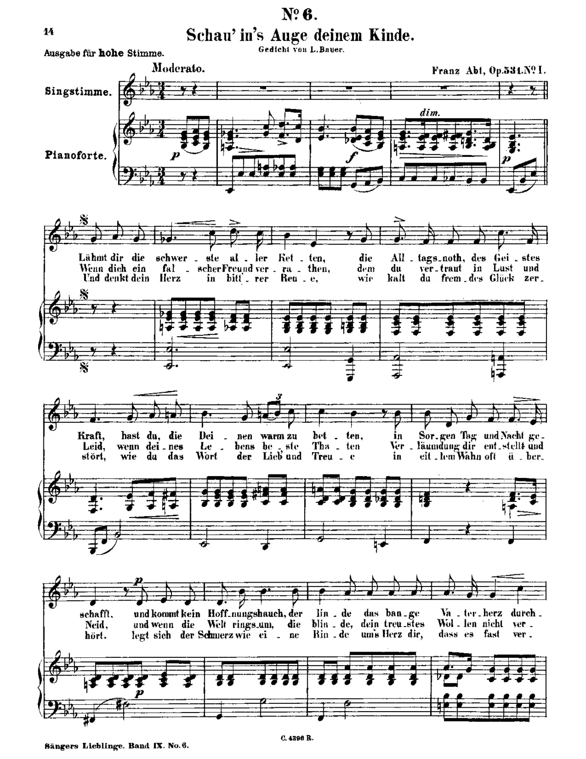 Drei Lieder (ohne Liebe) f. 1 Singst. m. Pfte. - Page 1
