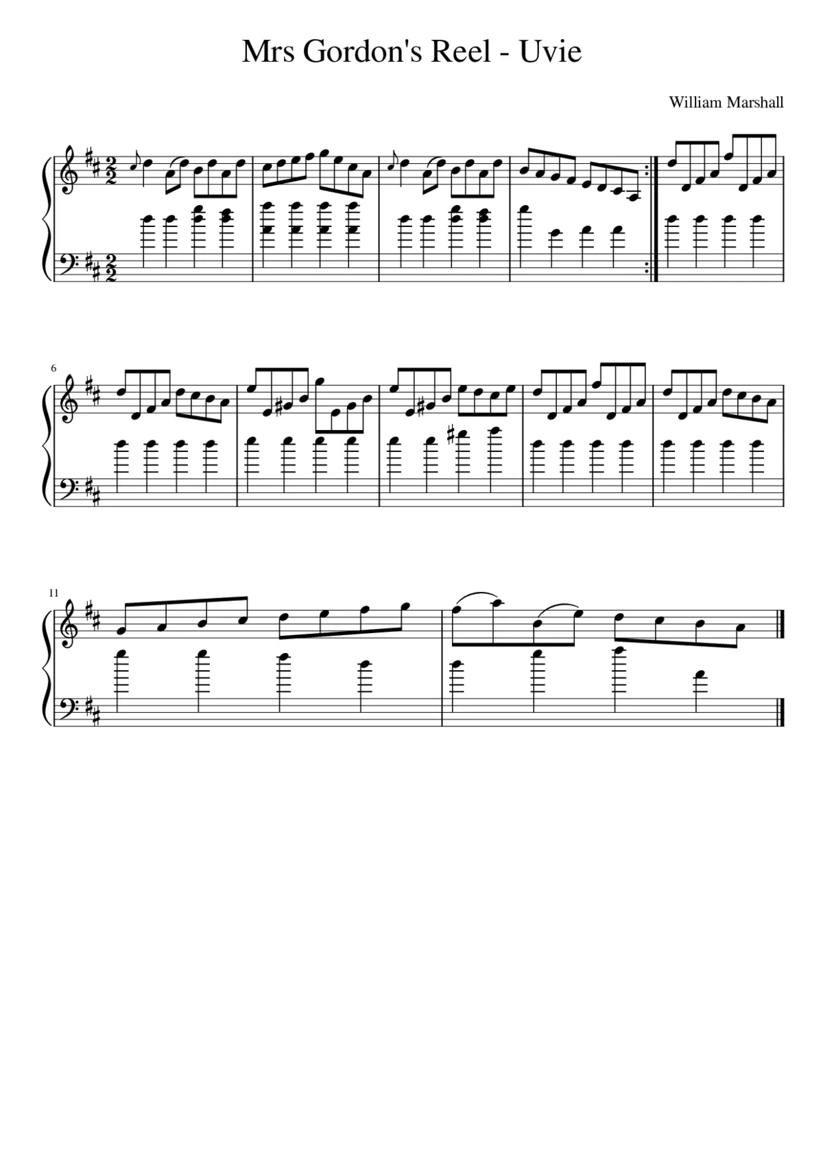 Mrs Gordon's Reel - Uvie - Page 1