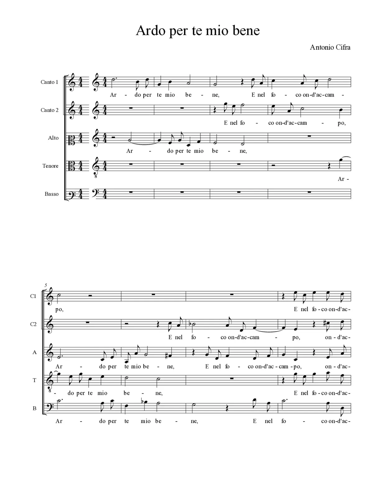 Ardo per te mio bene - Page 1