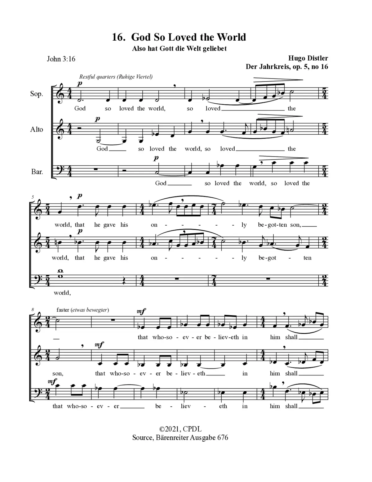 Also hat Gott die Welt geliebet - Page 1