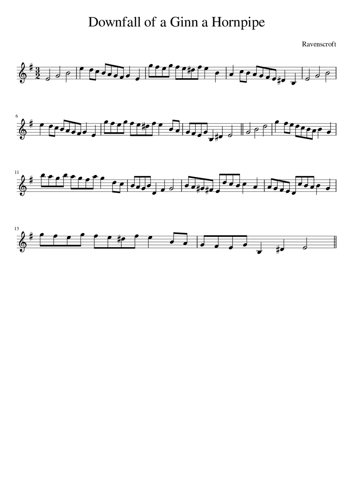 Downfall of a Ginn a Hornpipe - Page 1