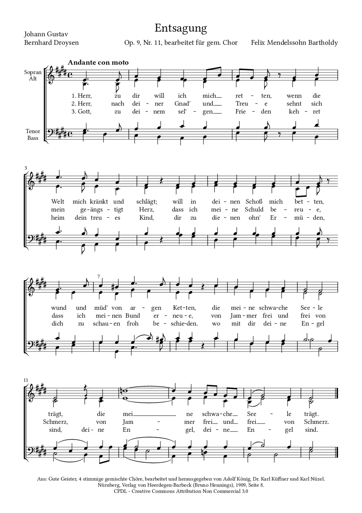 Entsagung, Op. 9 No. 11 - Page 1