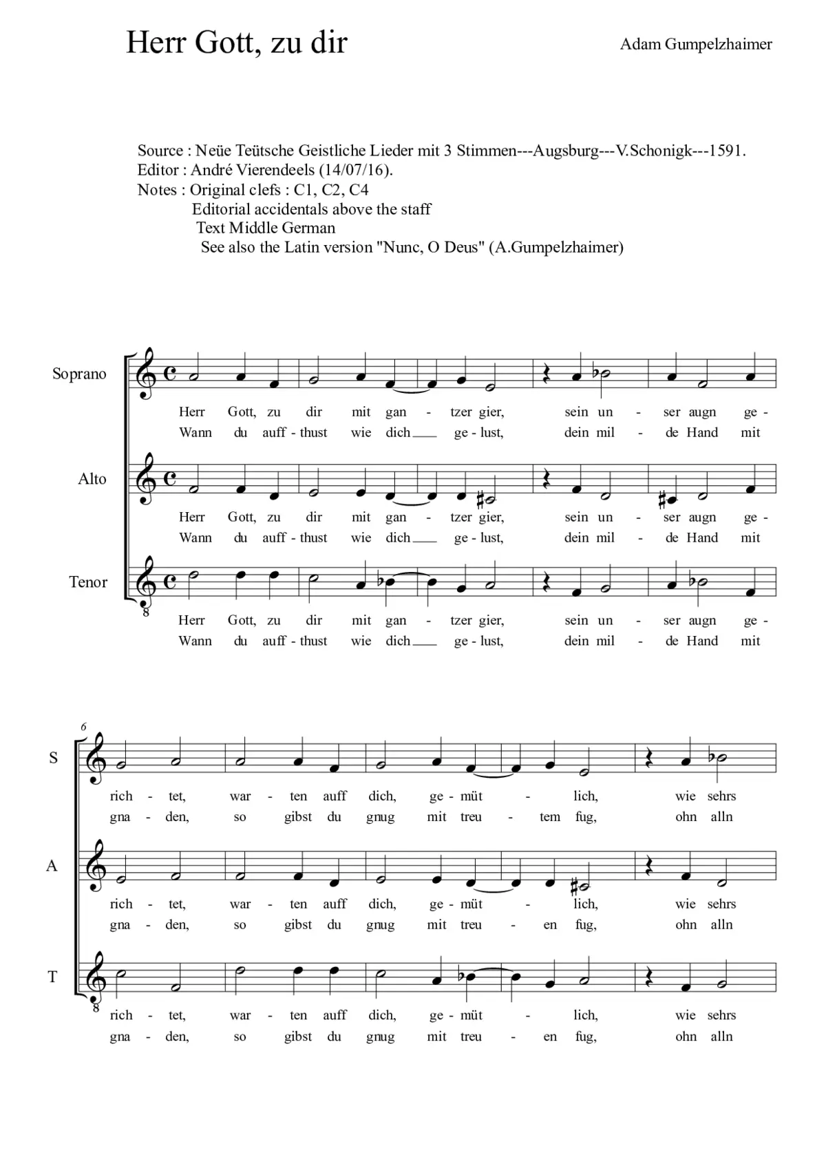 Herr Gott, zu Dir - Page 1