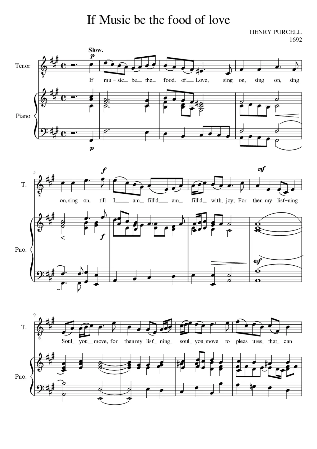 If Music be the Food of Love Z.379 - Page 1