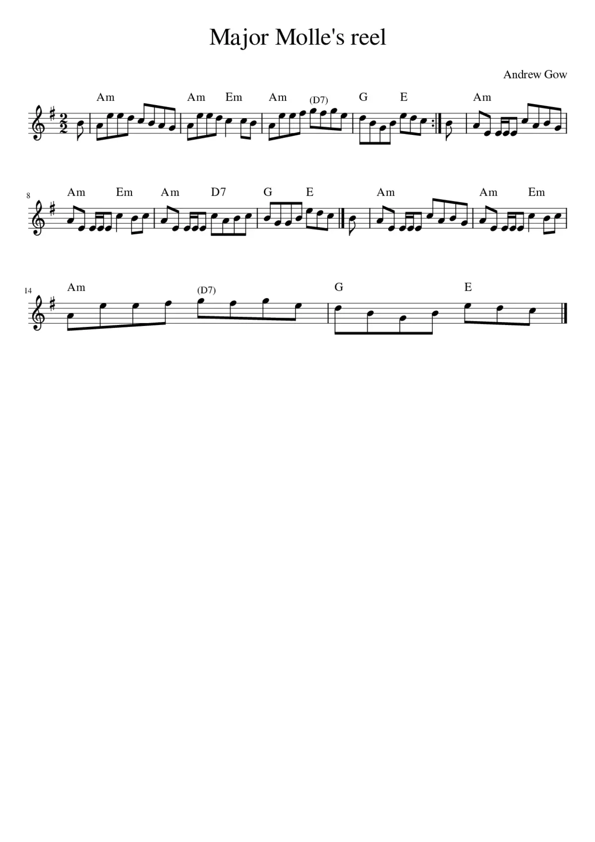 Major Molle's reel - Page 1