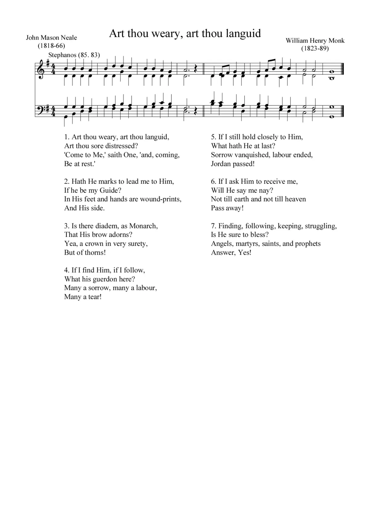 Art thou weary, art thou languid - Page 1