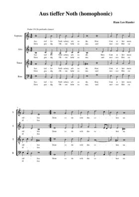 Aus tieffer Noth (homophonic)