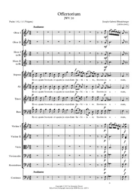 Offertorium 'Ecce quam bonum', JWV 20