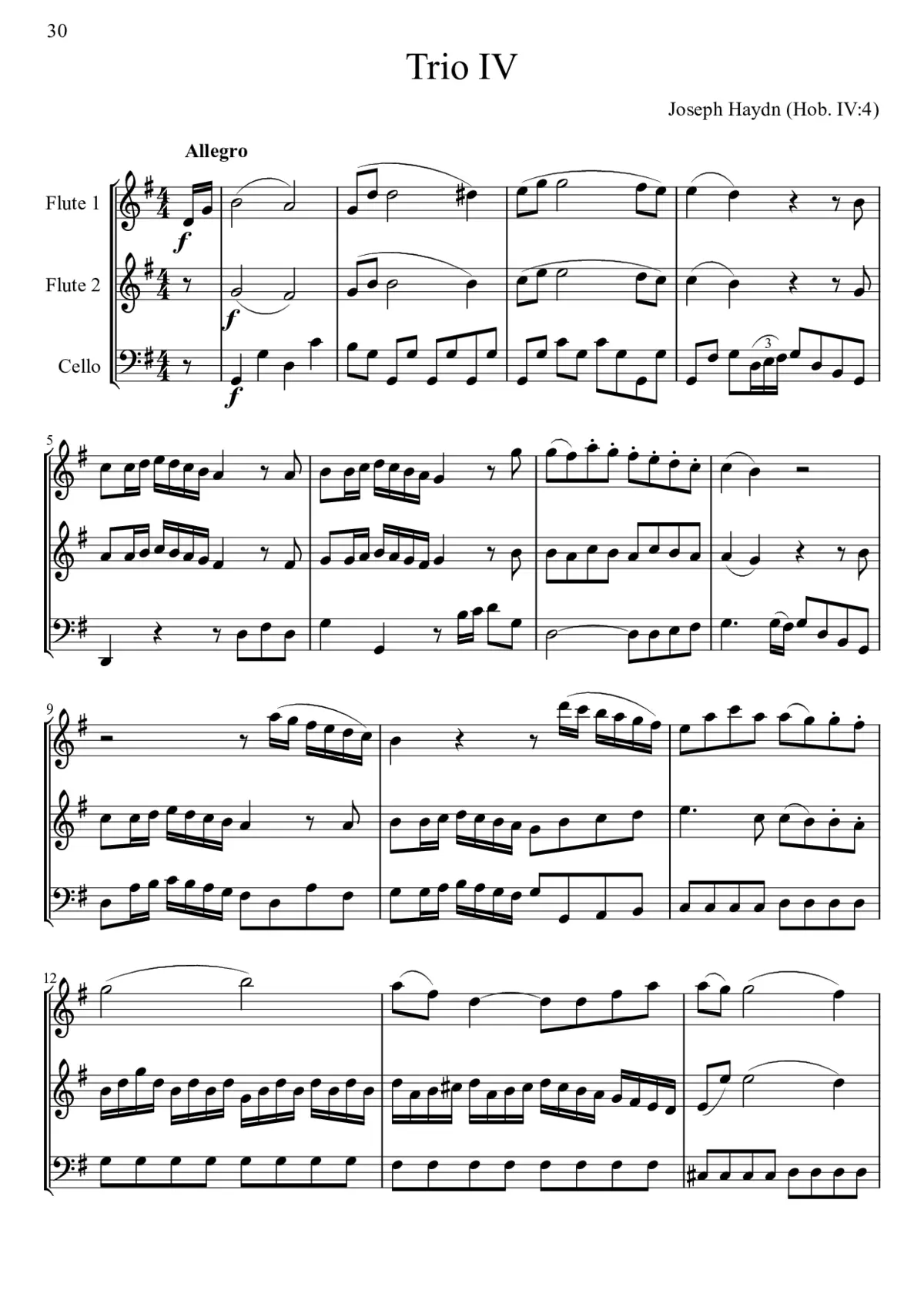 Divertimento in G major, Hob.IV:4 - Page 1