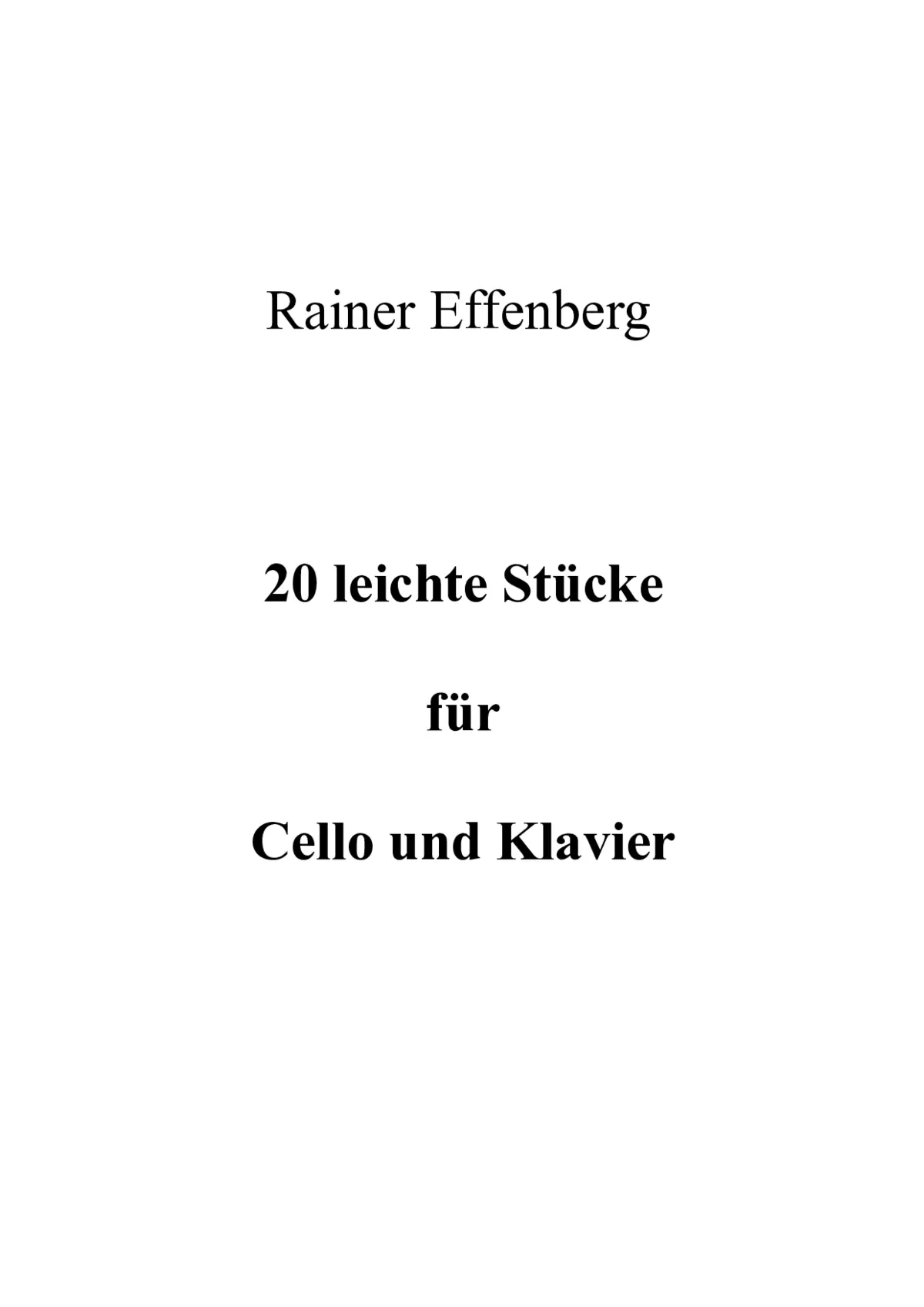 20 Stücke für Cello und Klavier - Page 1