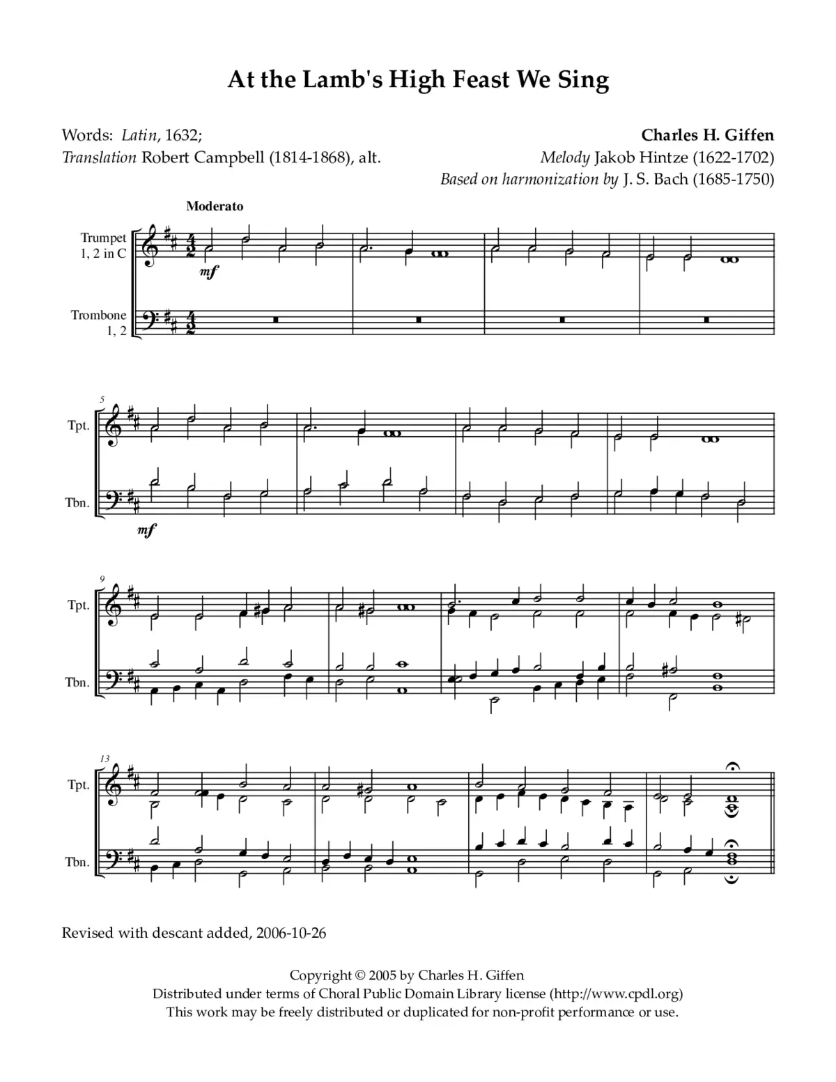 At the Lamb's high feast we sing - Page 1