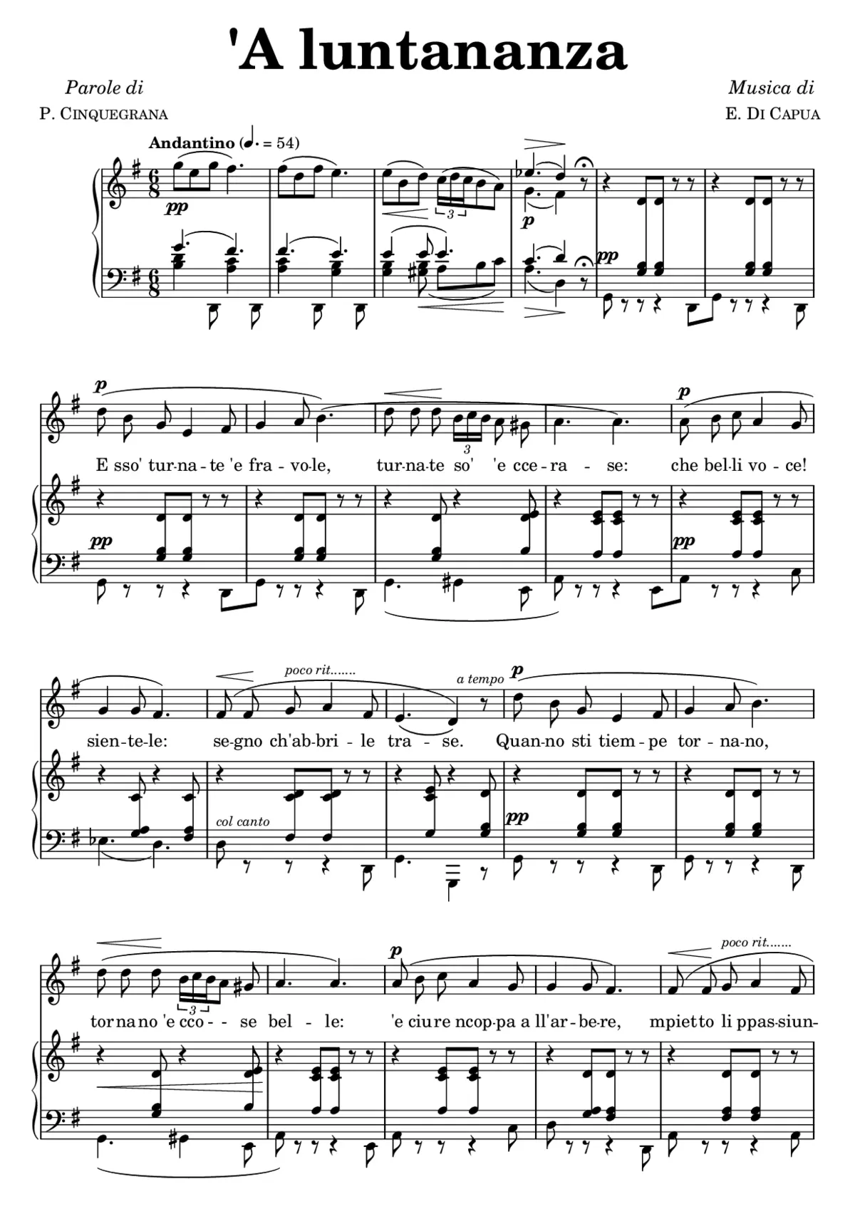'A luntananza - Page 1