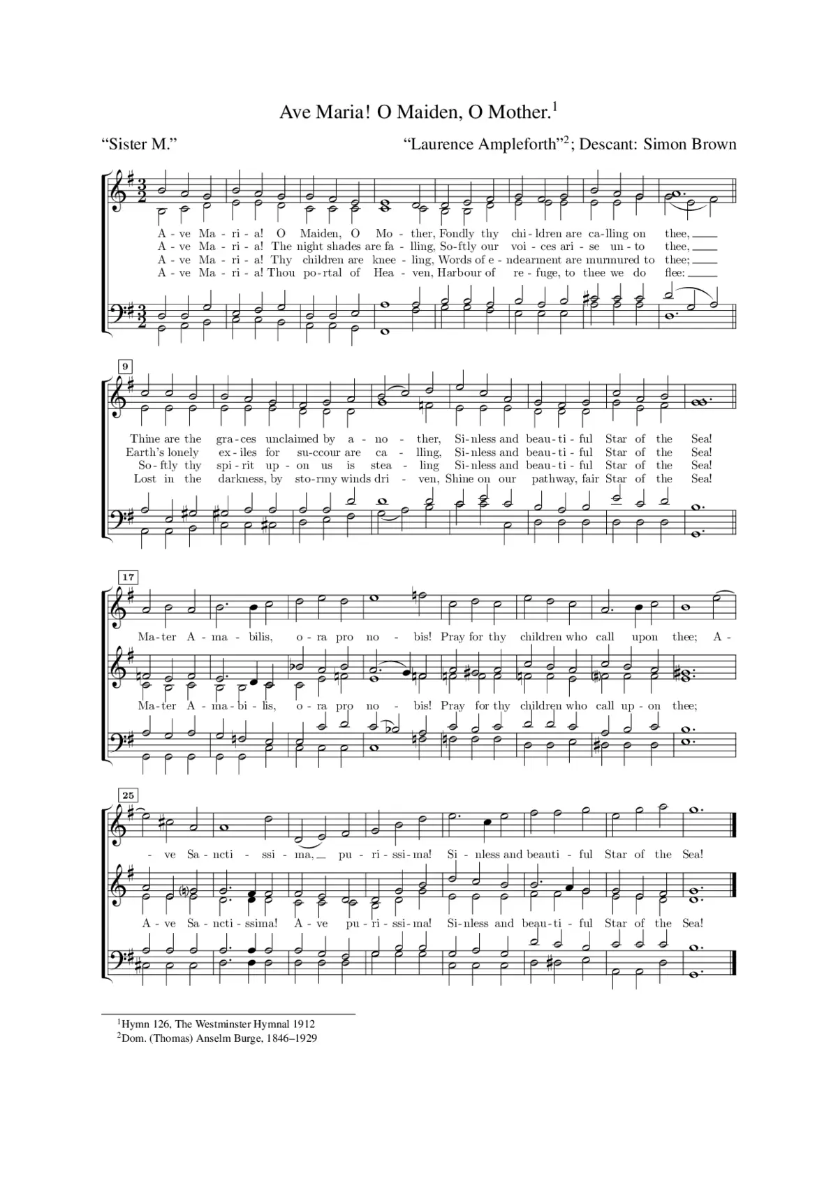 Ave Maria! O Maiden, O Mother - Page 1