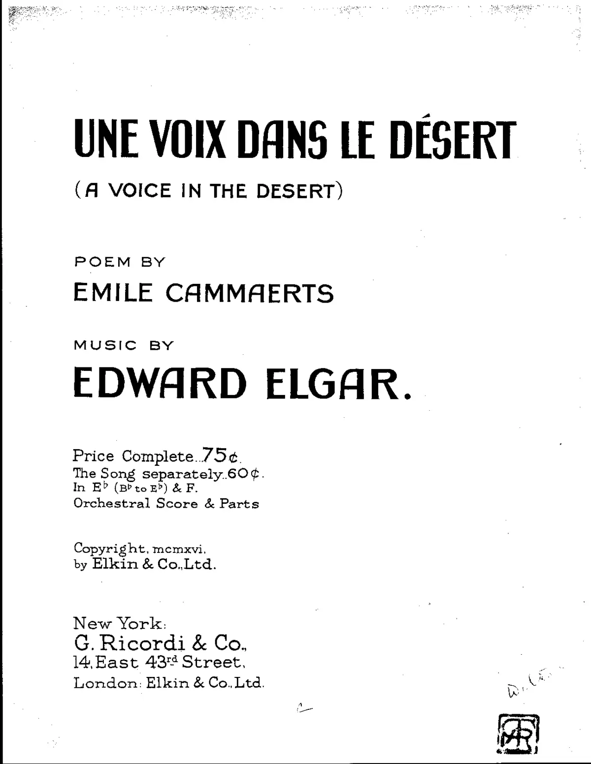 Une voix dans le désert - Page 1
