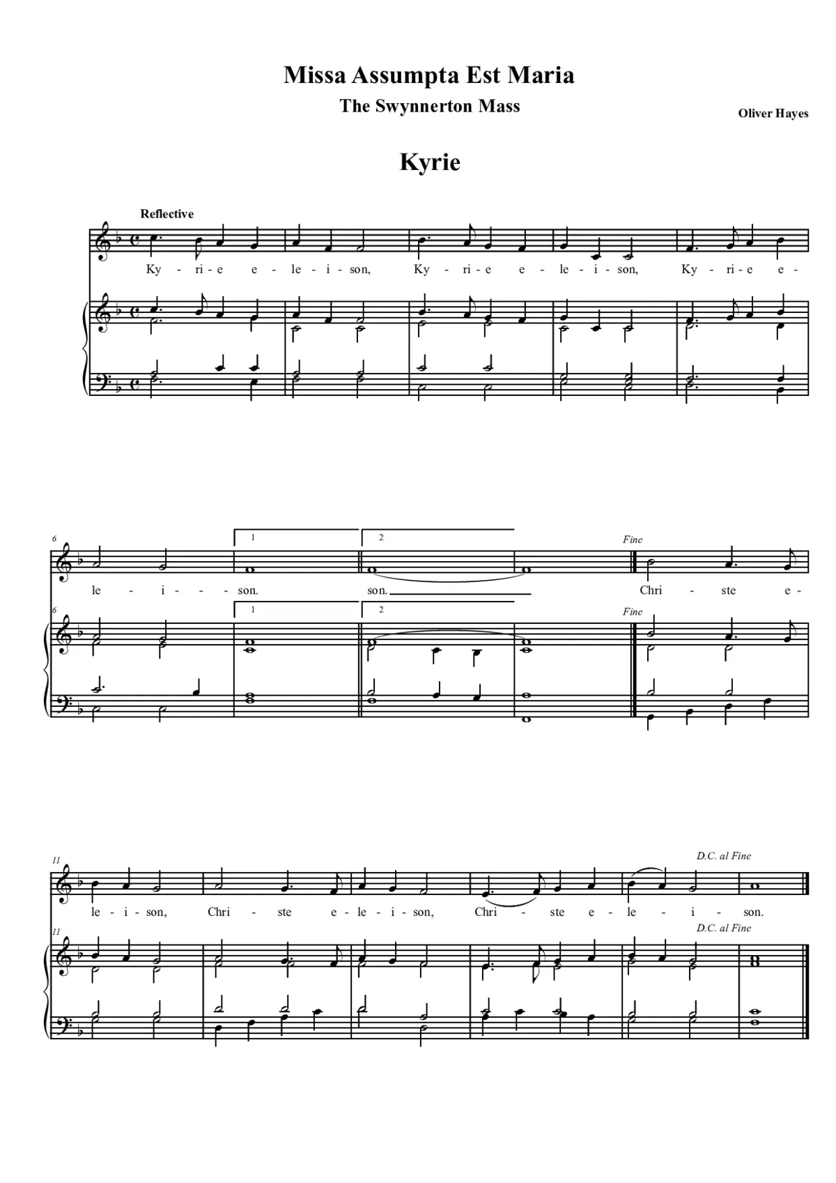 Missa Assumpta est Maria (Swynnerton Mass) - Page 1