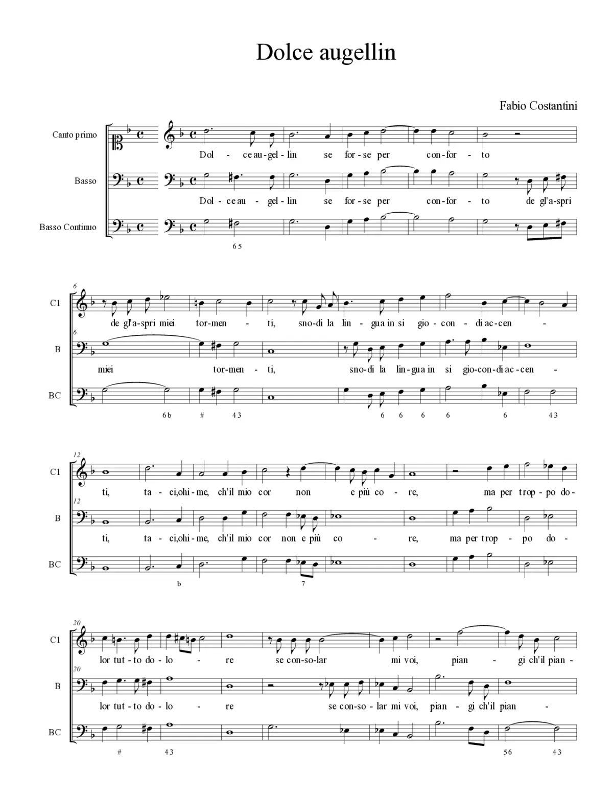 Dolce augellin - Page 1