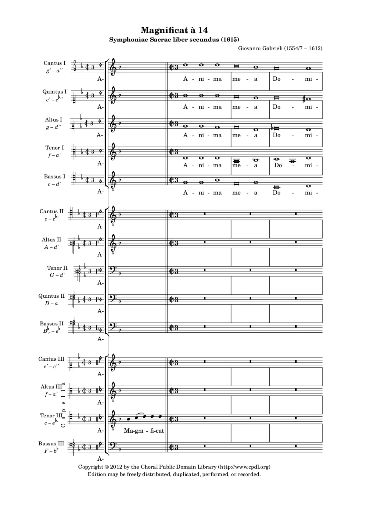 Magnificat à 14 - Page 1