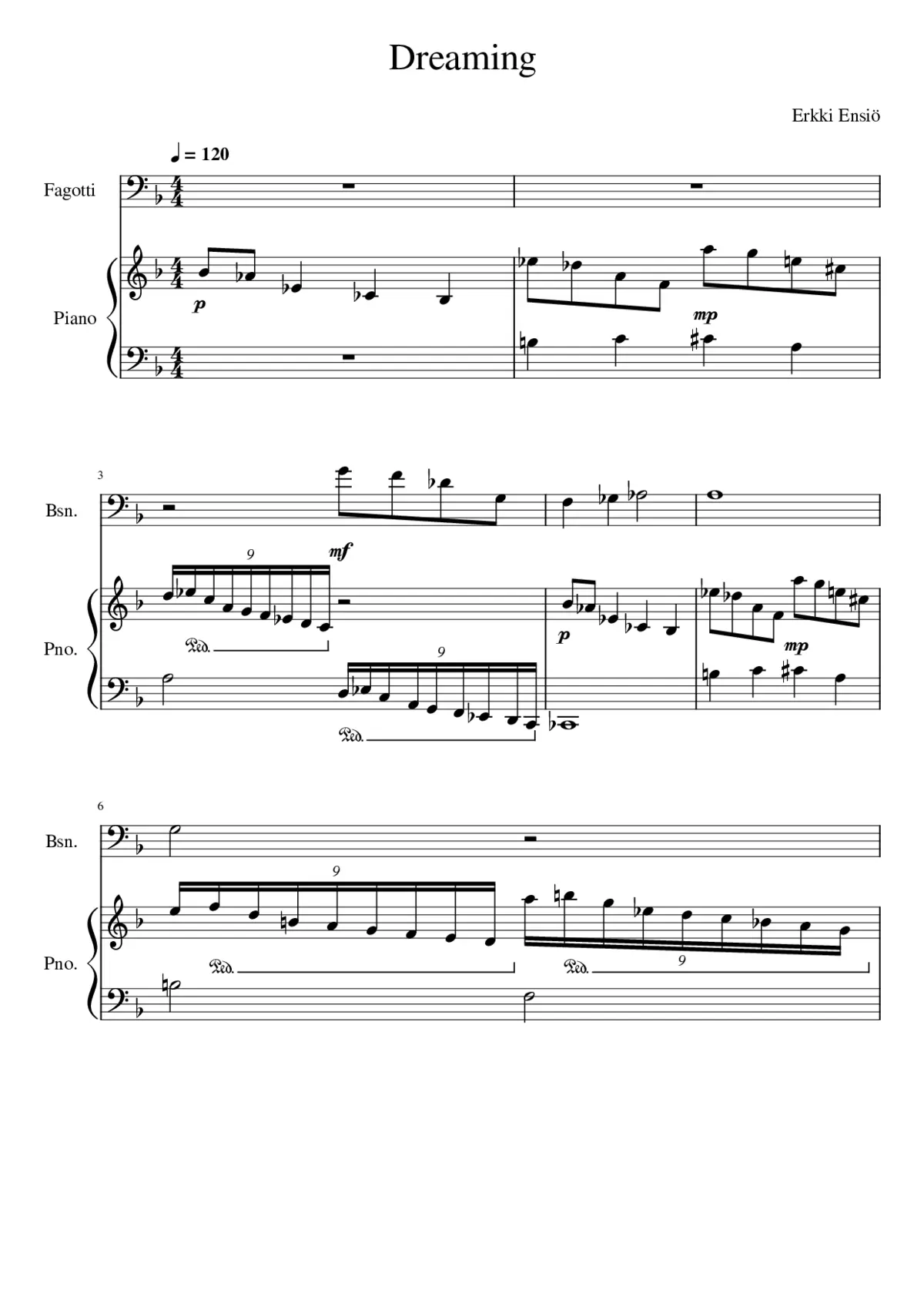 Dreaming for bassoon and piano - Page 1