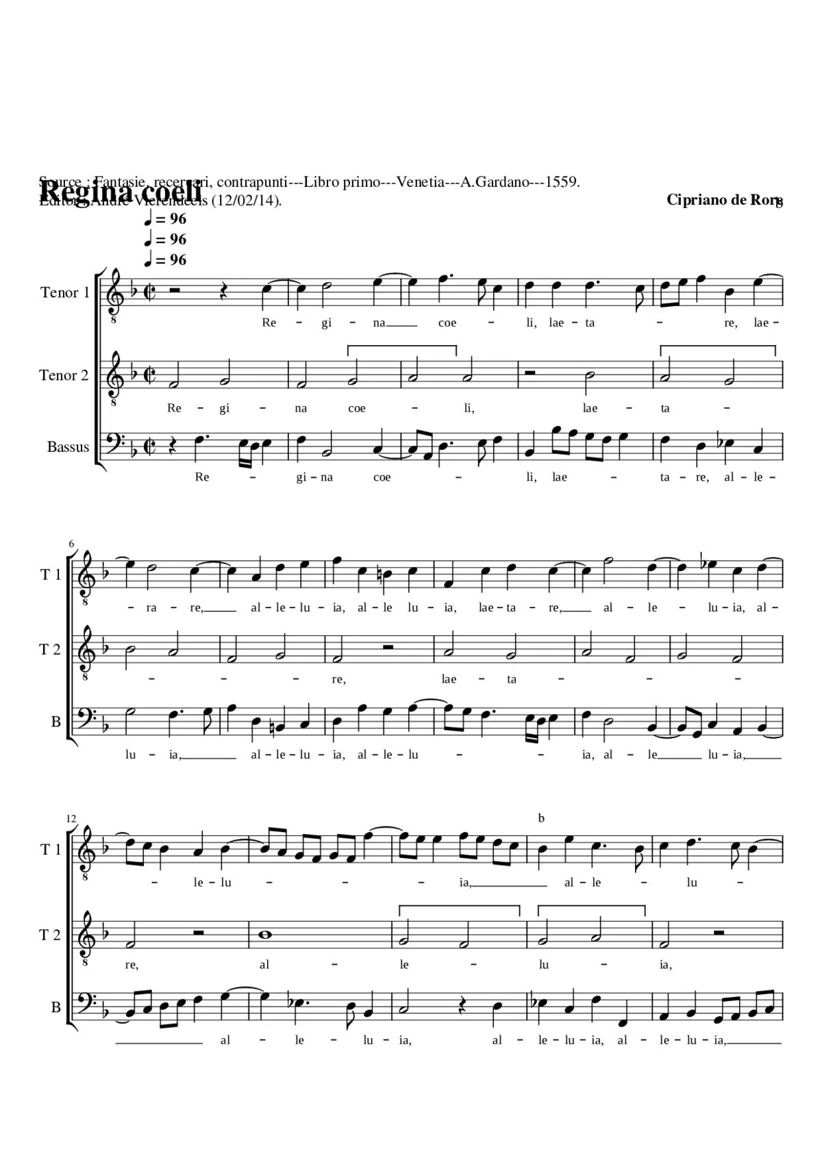 Regina cæli lætare - Page 1