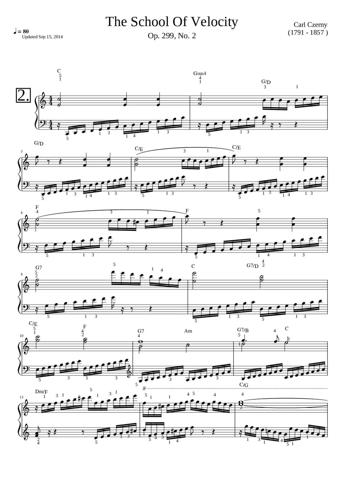 School of Velocity op.299 no.2 Czerny - Page 1