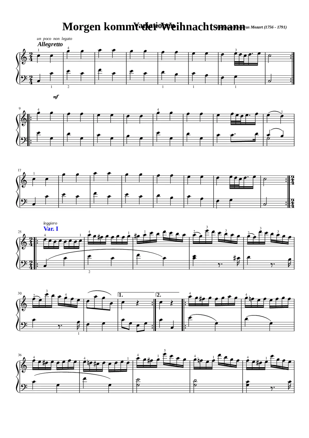 12 Variations on Ah vous dirai-je maman K.265/300e - Page 1