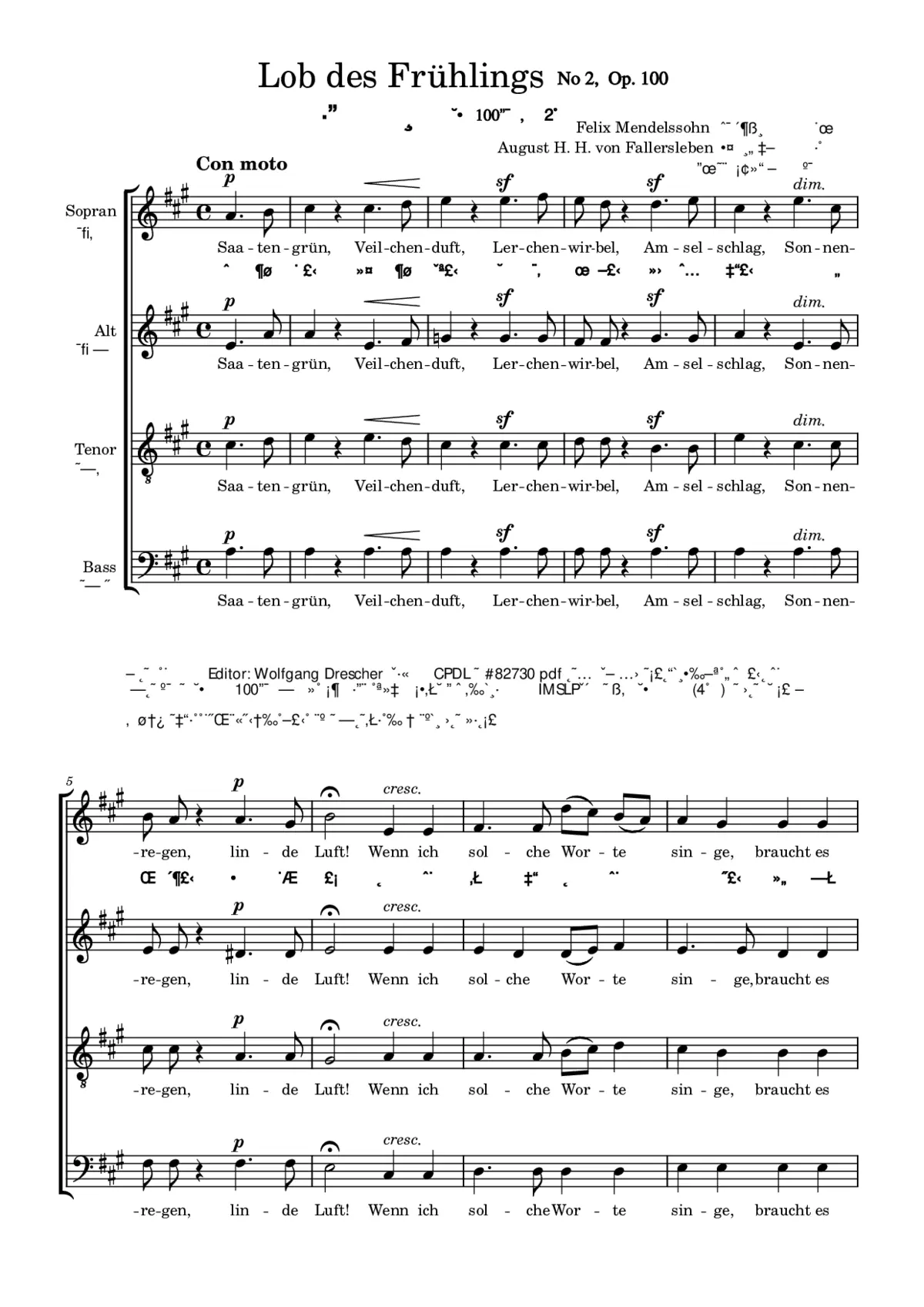 Lob des Frühlings, Op. 100, No. 2 - Page 1