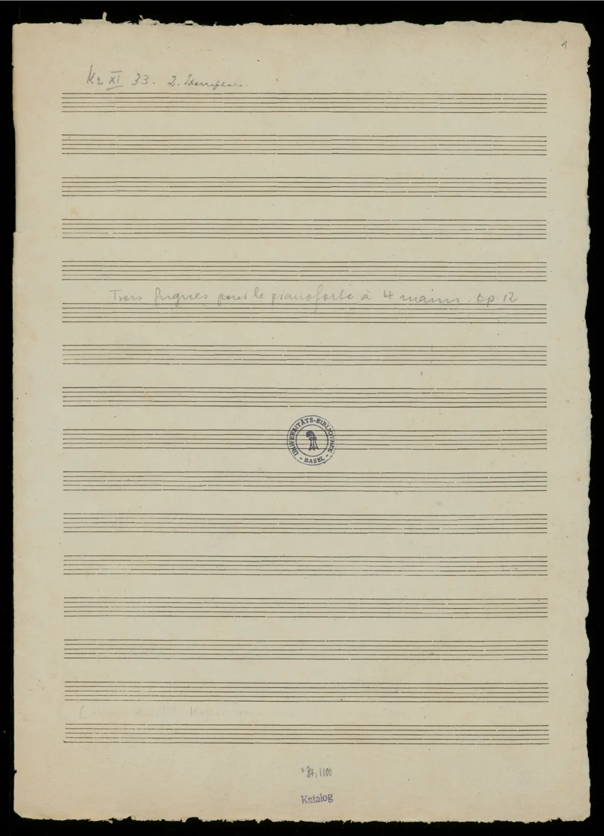 3 Fugues pour le pianoforte à quatre mains - Page 1