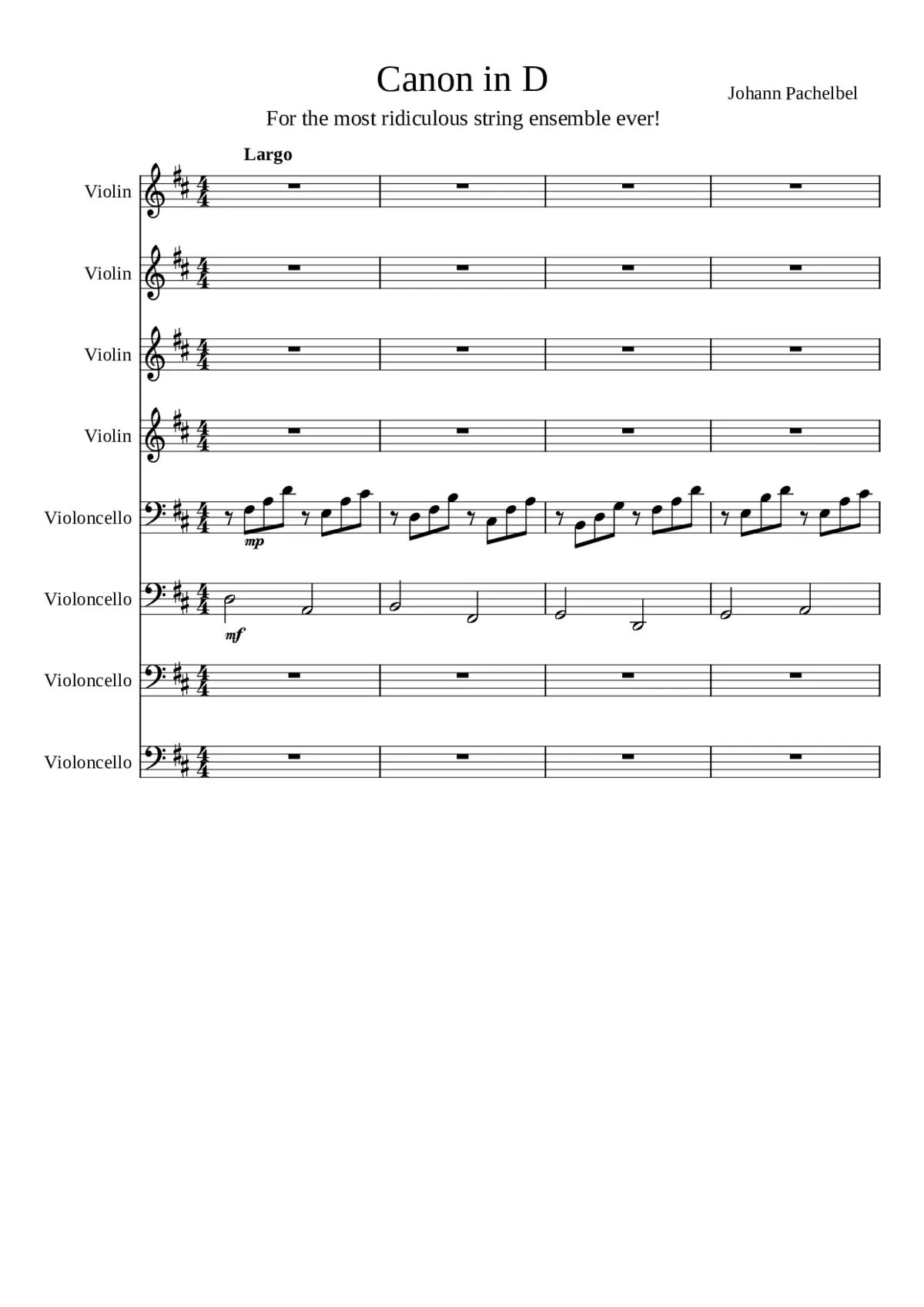 Canon and Gigue in D major P.37 - Page 1