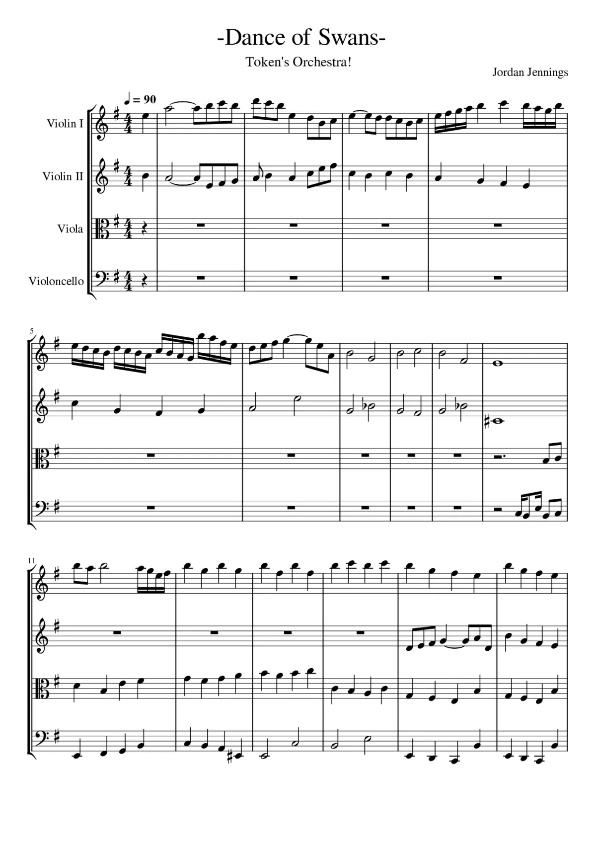 Strings Esemble Paute De Lanteda Dance of Swans - Page 1