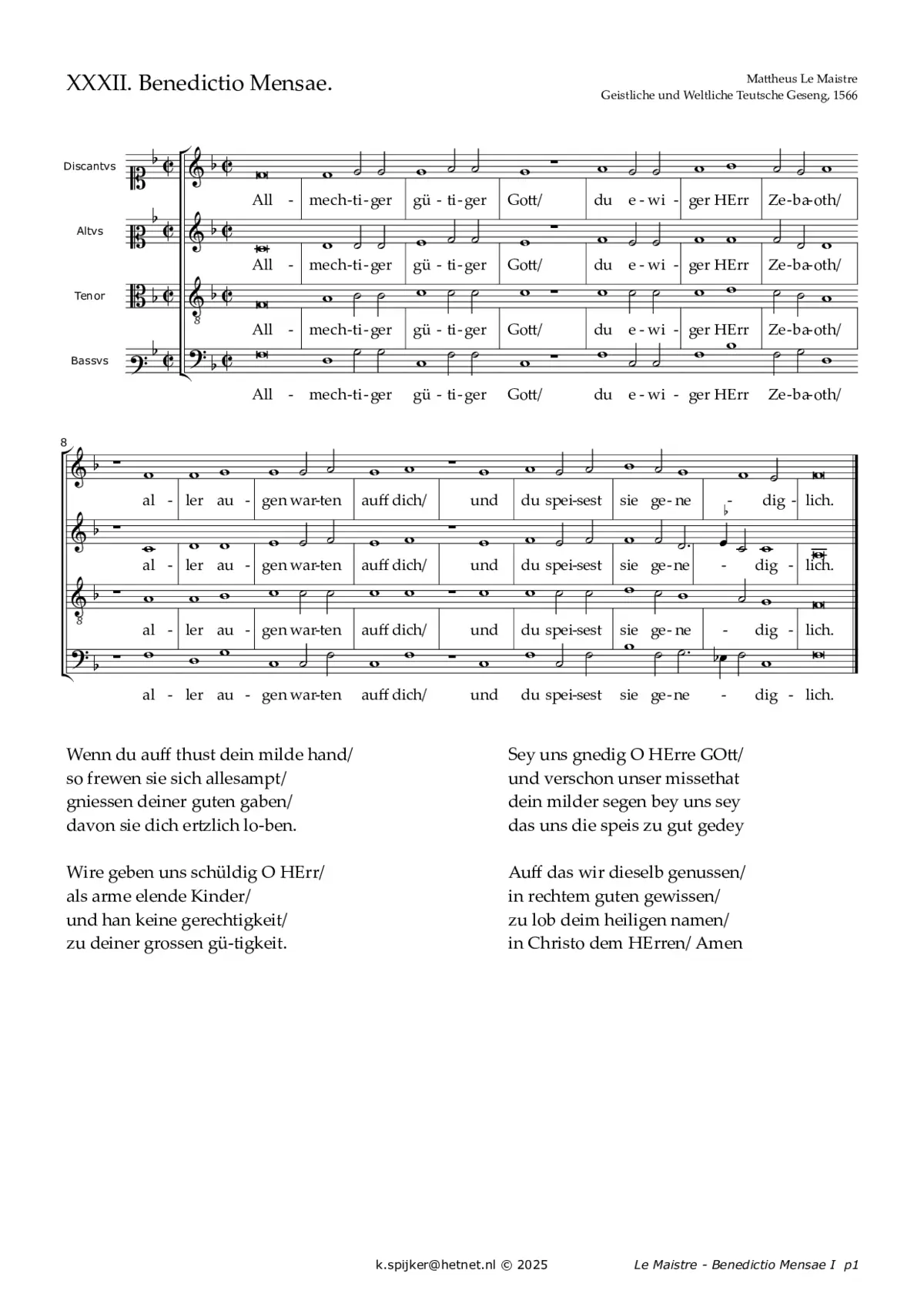 Benedictio Mensae - Page 1