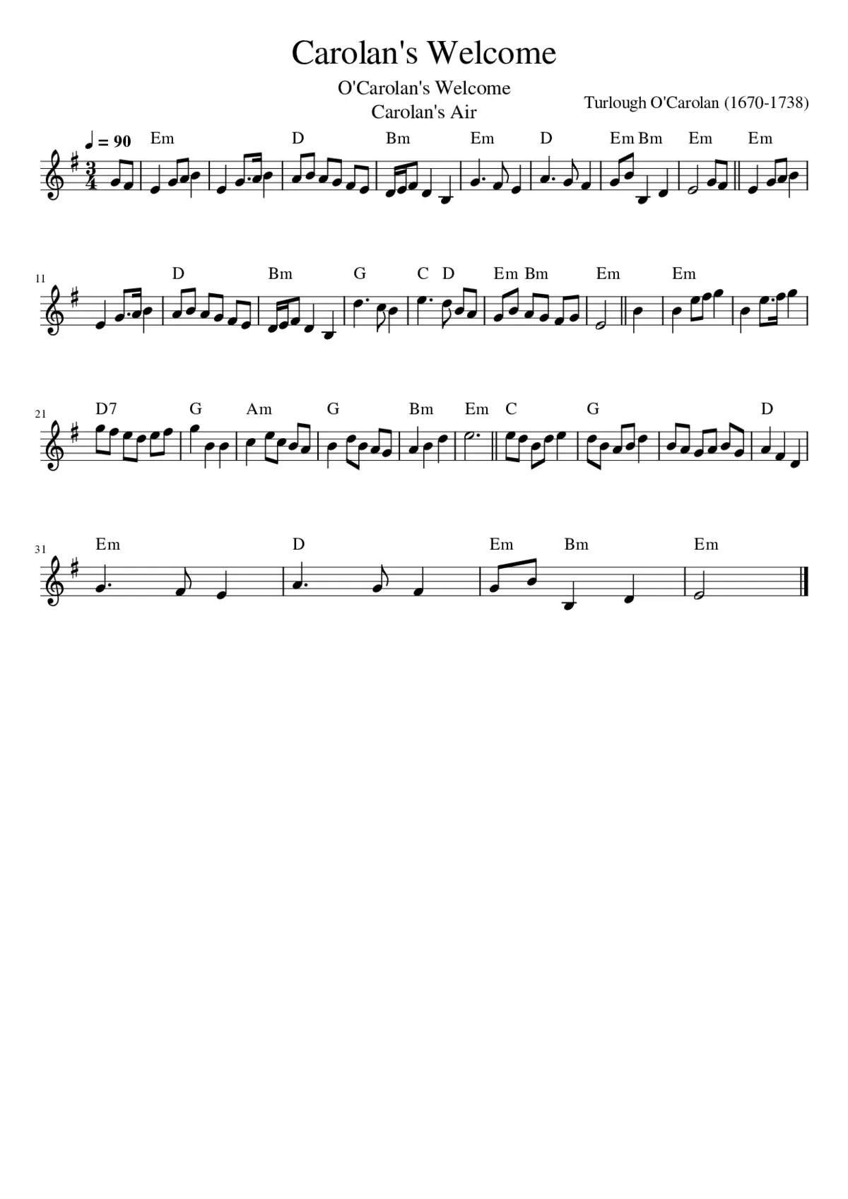 Carolan's Welcome - Page 1