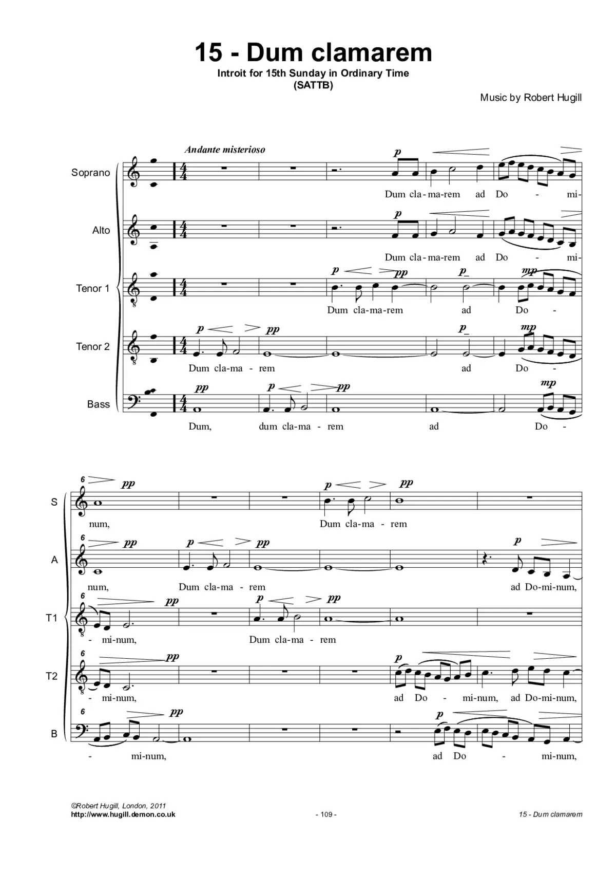 Dum clamarem ad Dominum - Page 1