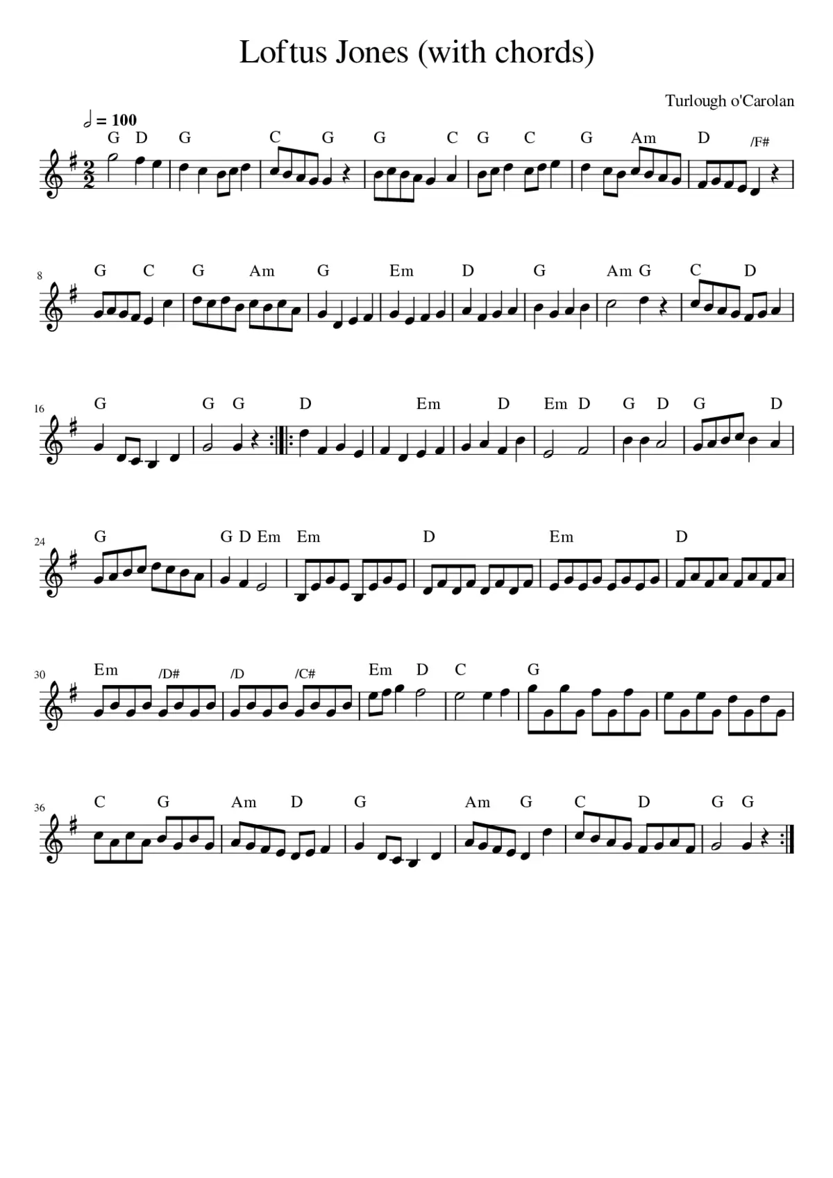 Loftus Jones (with chords) - Page 1