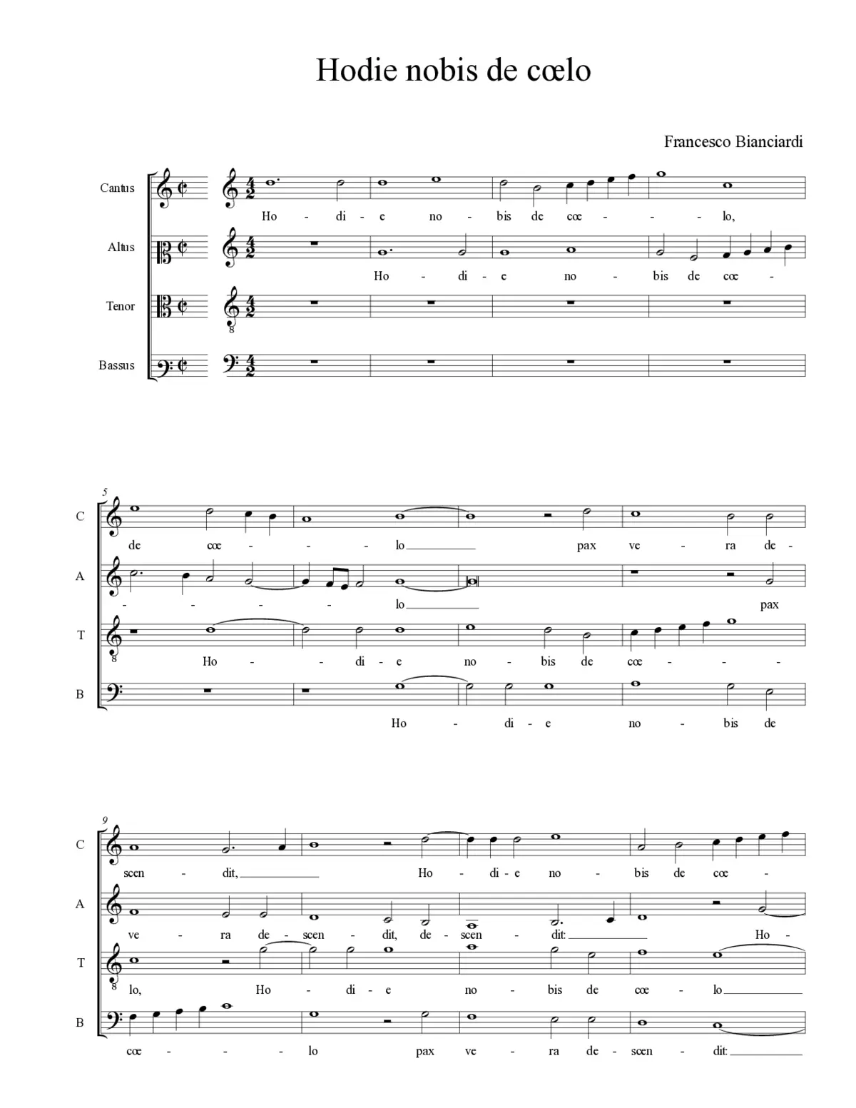 Hodie nobis de cœlo - Page 1
