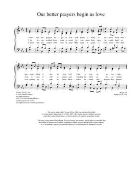 Our better prayers begin as love