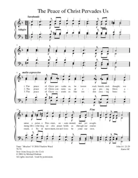 The peace of Christ pervades us