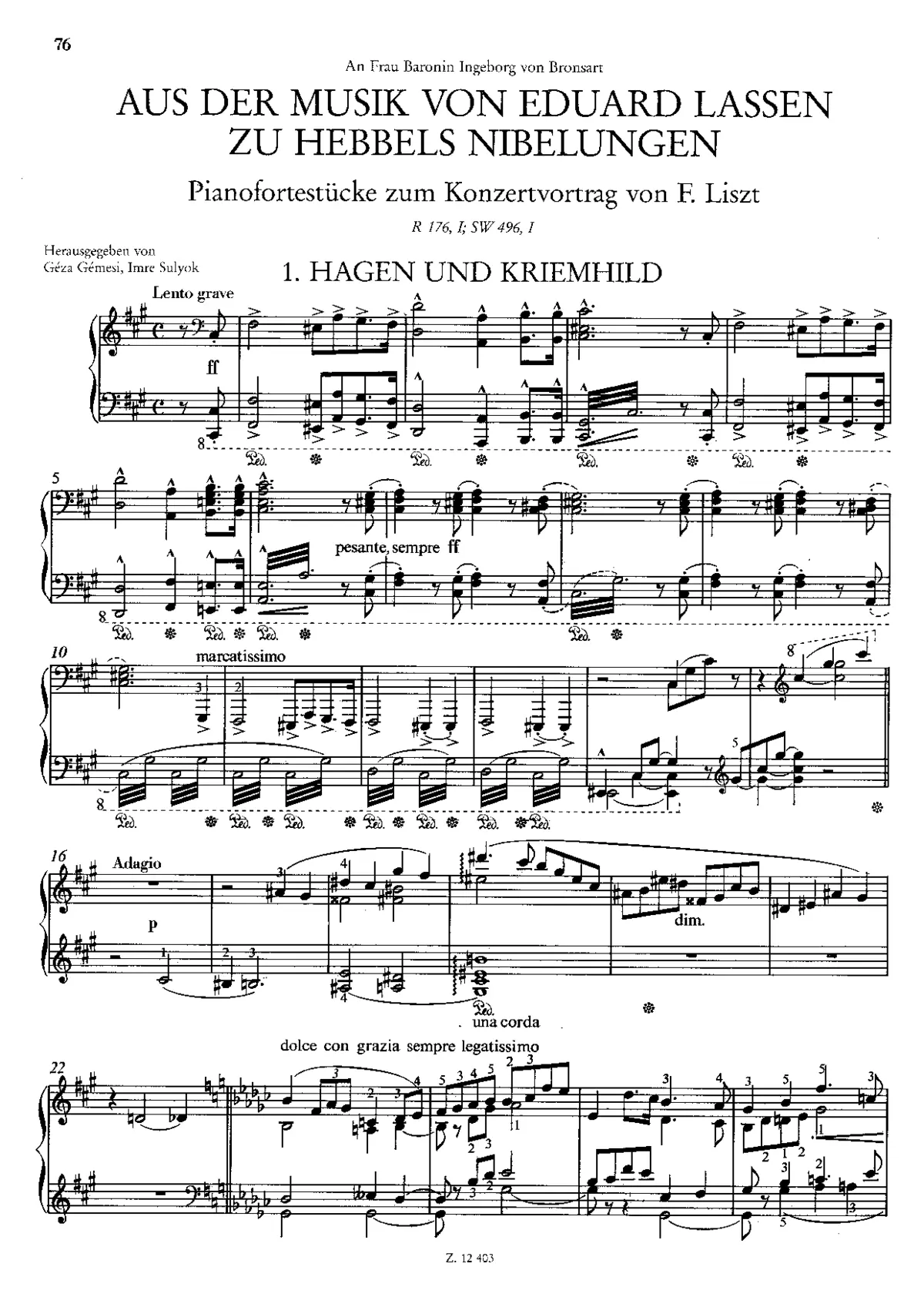 Aus der Musik von Eduard Lassen - Page 1