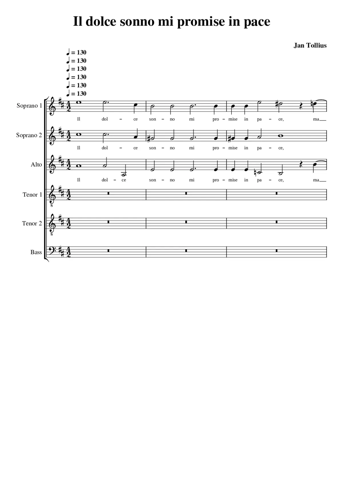 Il dolce sonno mi promise in pace - Page 1