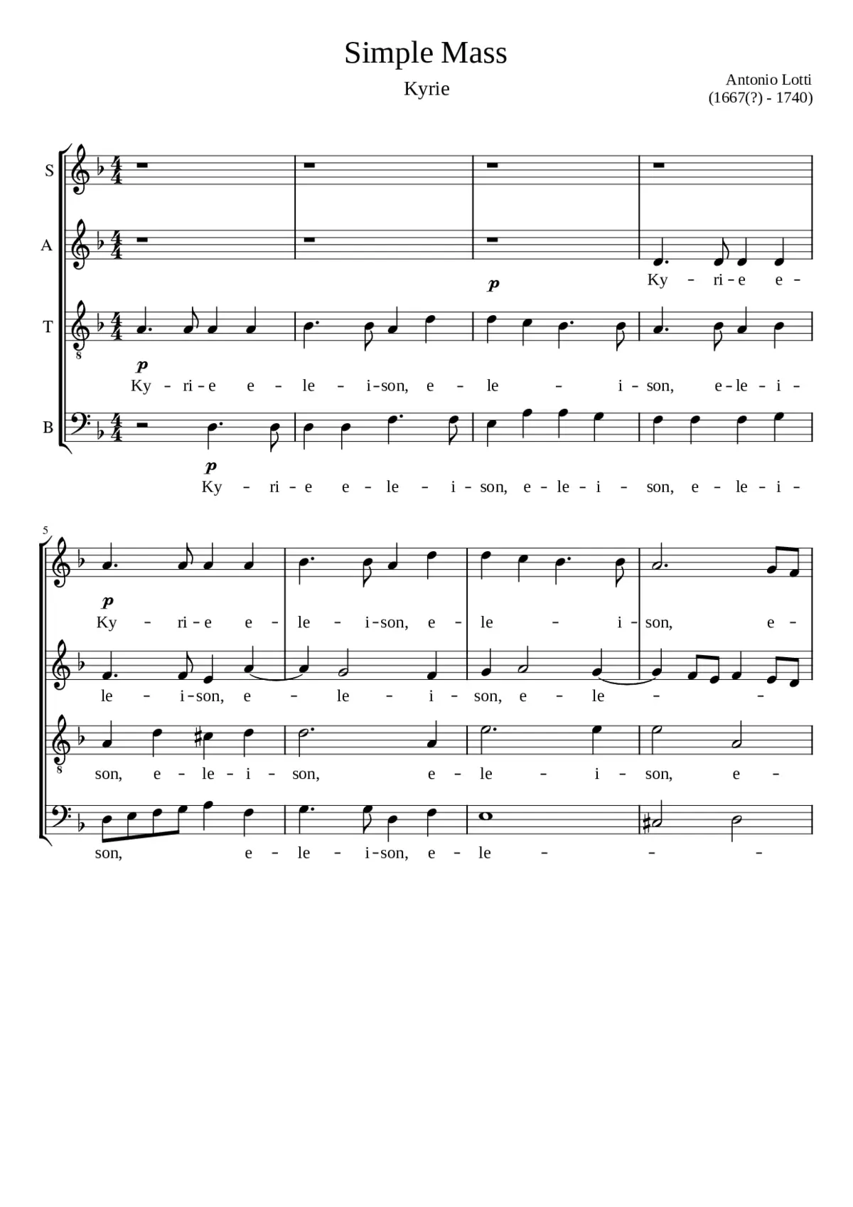 Missa brevis in D minor - Page 1