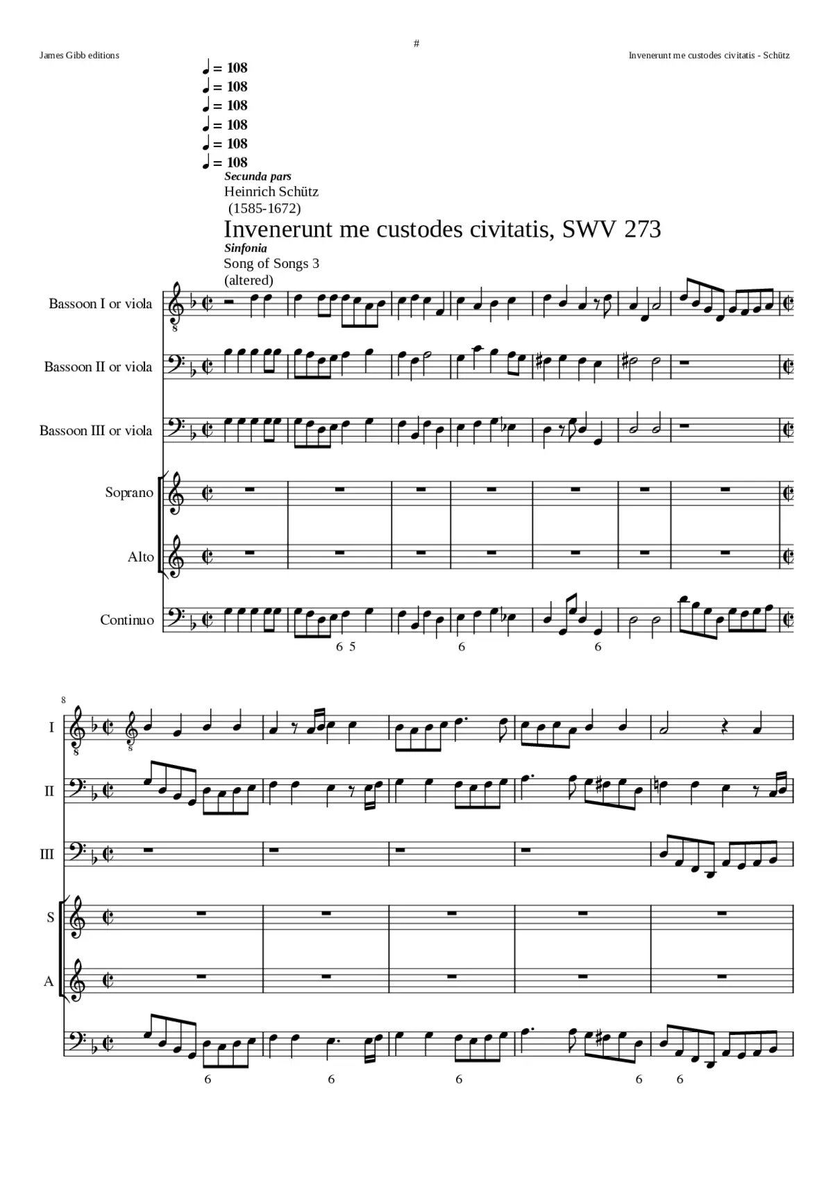 Invenerunt me custodes civitatis SWV 273 - Page 1