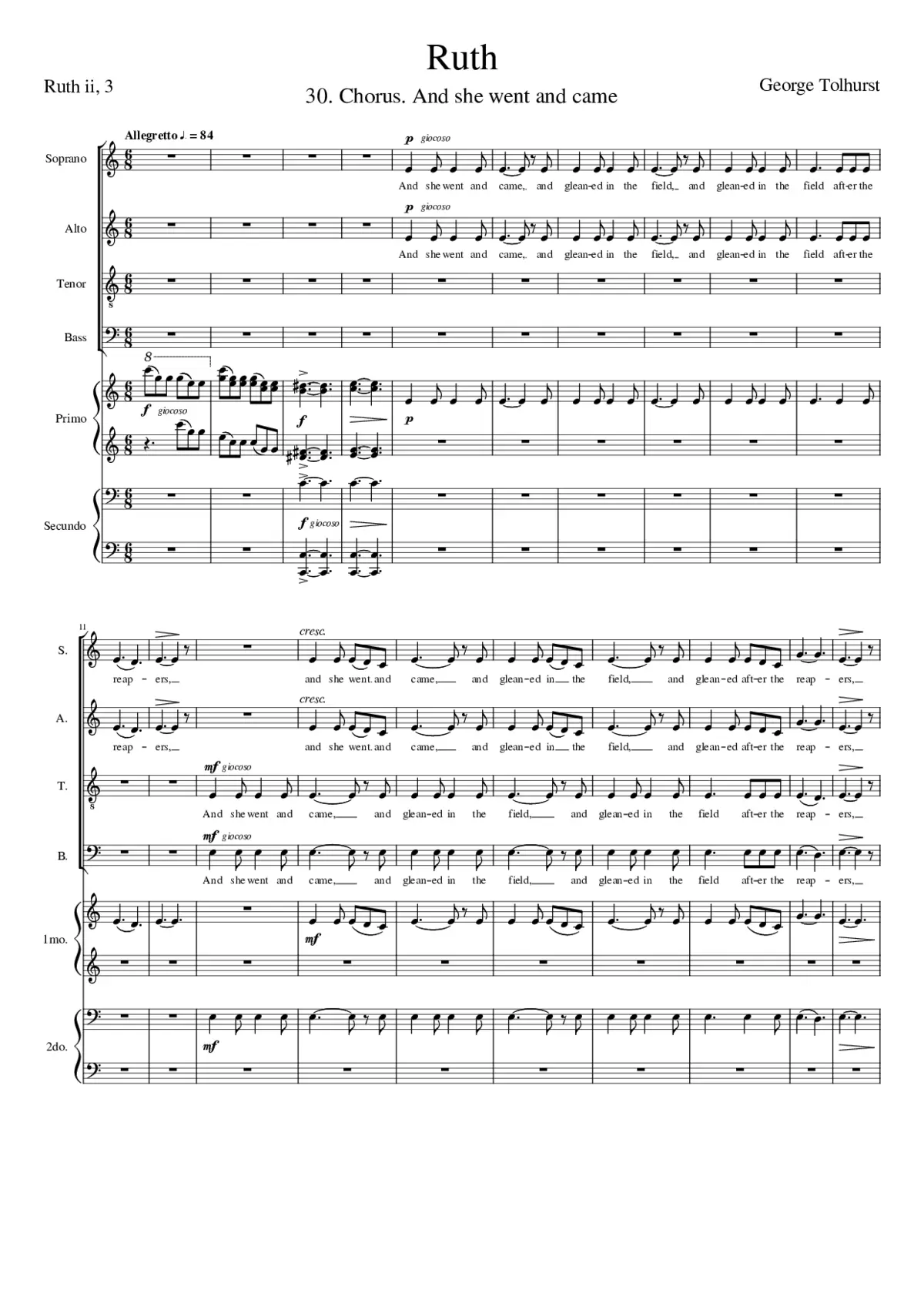 And she went and came (from Ruth) - Page 1