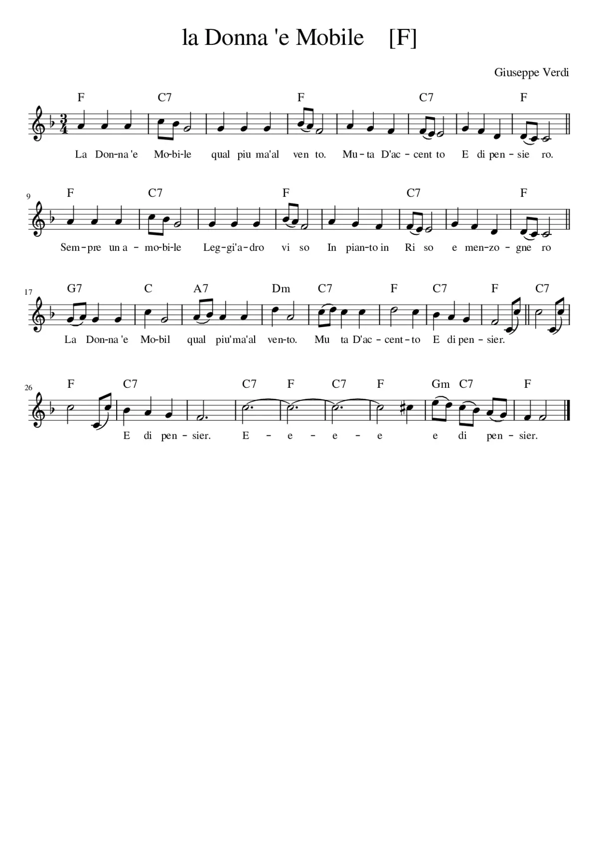 la Donna 'e Mobile - Page 1