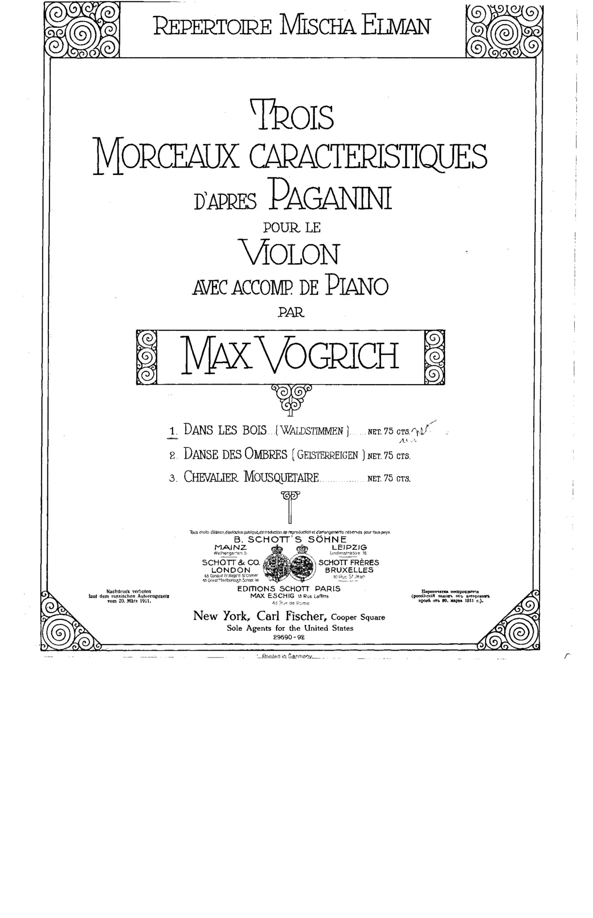3 Morceaux caractéristiques d'après Paganini - Page 1