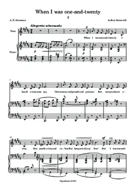 When I was one-and-twenty