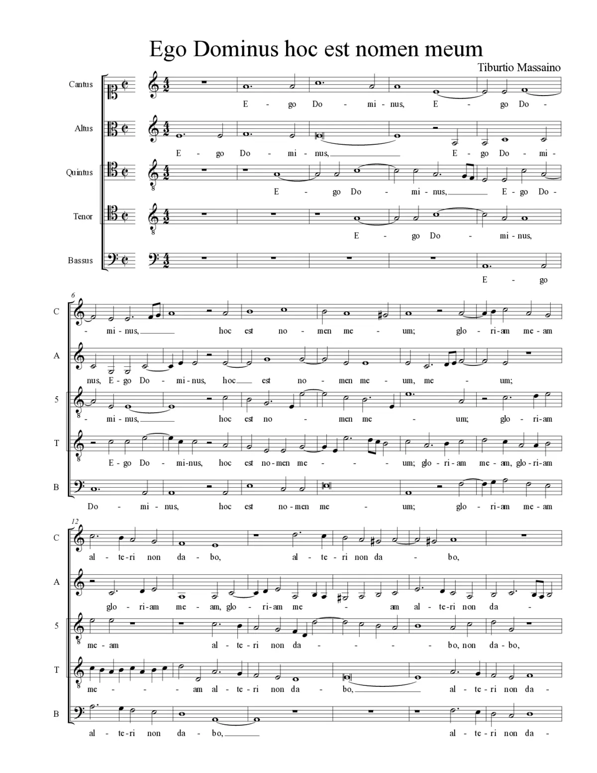 Ego Dominus hoc est nomen meum - Page 1